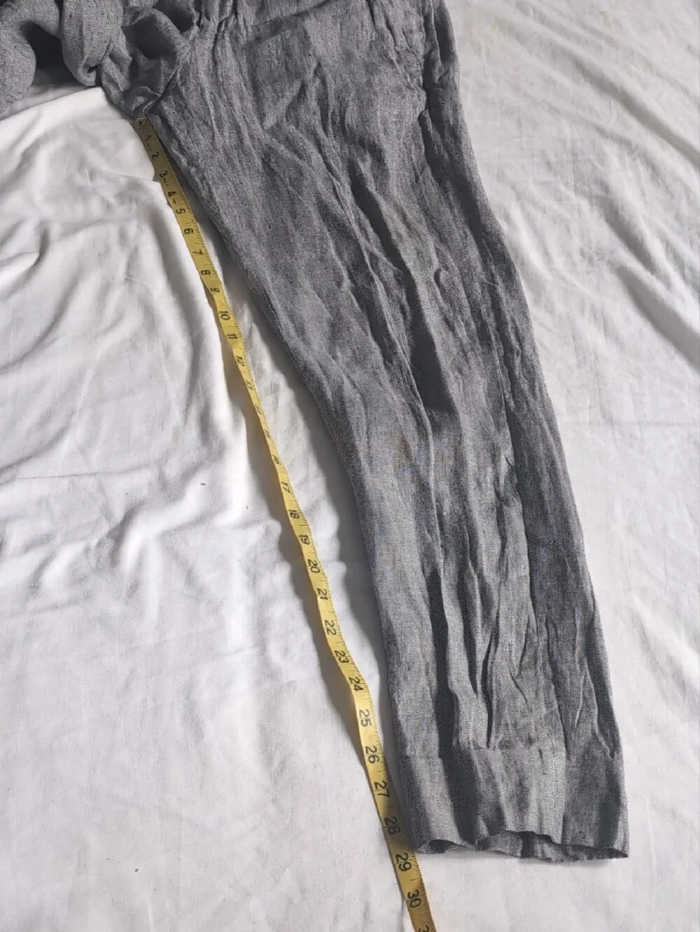 Men's Gray Linen Murano Slim Fit Dress Pants